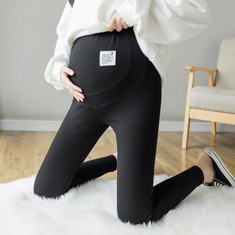 

Real maternity pants winter velvet outer wear fashion leggings autumn and winter thickened elastic thermal pants soft M