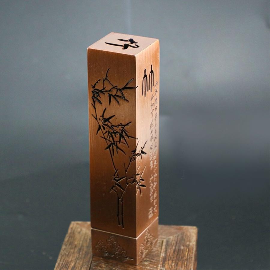 Antique Heart Sutra Bronze Incense Burner Vertical Alloy Incense Holder for Stick Incense Zen Meditation Home Decor Unique Gift