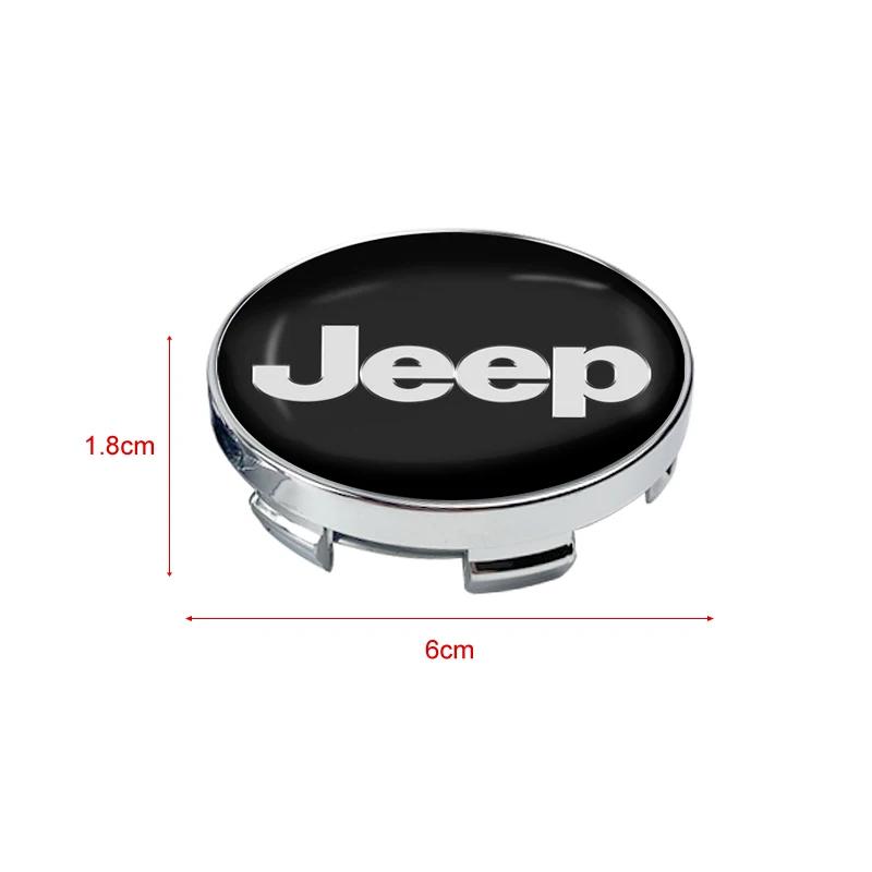 4 Stück 56/60mm Auto Radnabenkappe Auto Zubehör für JEEP Wrangler Grand Cherokee JK TJ Compass Renegade Patriot Trail Hawk