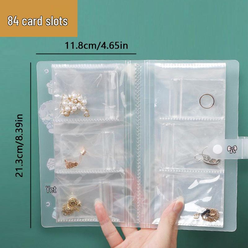 Portable Transparent Jewelry Storage Album, PVC Sealed, Anti-Oxidation Bag for Silver Necklaces & Earrings