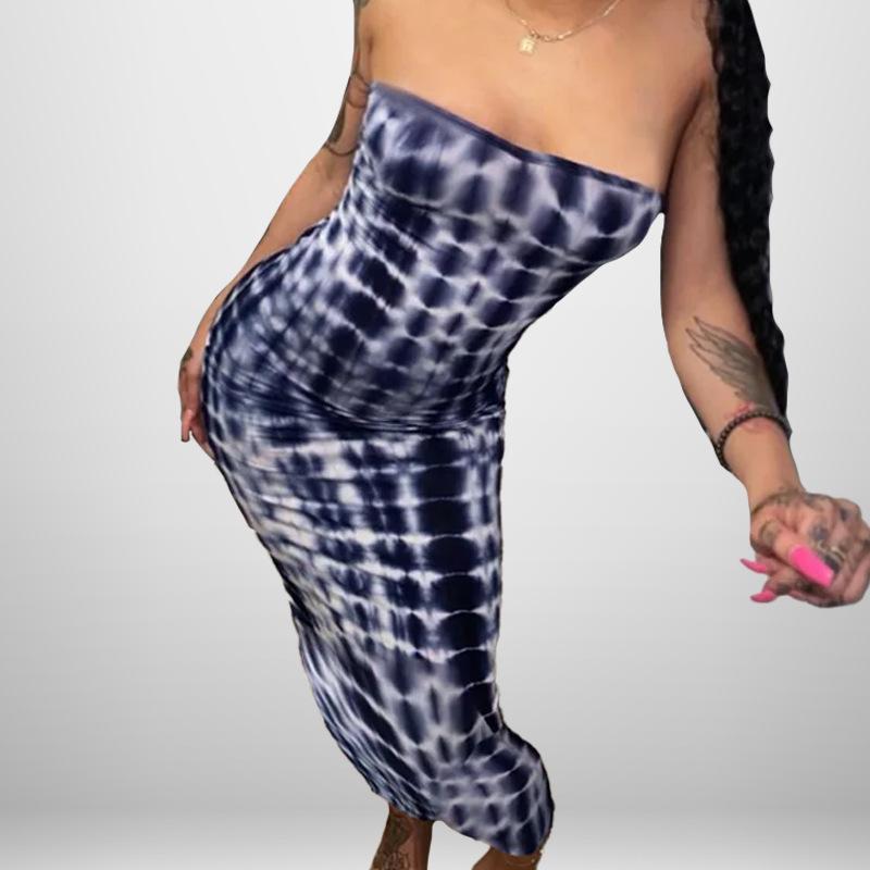 

Новая женская одежда Элегантное и стильное красочное платье с запахом и открытыми плечами 3XL