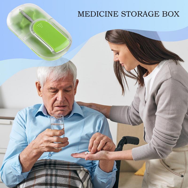 small Pill Cutter Case Reusable Pill Grinder Portable Medicine Storage Box Portable Tablet Organizers Medicine Storage Box