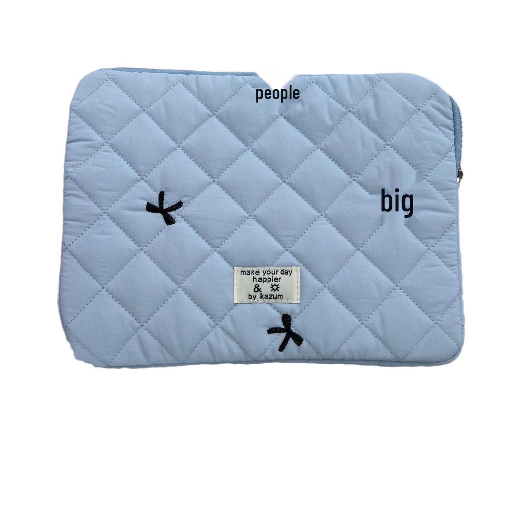 Korean Ins Style Cute Diamond Embroidery Bow Notebook Storage Bag (11/13/15 Inch)