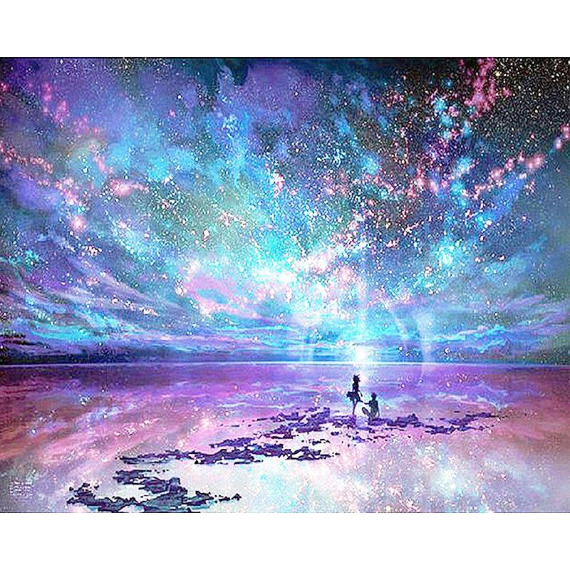 5D Diamond Painting Landscape Sunset Sea Cross Stitch Full Round Diamond Mosaic Home Decoration DIY Handmade