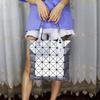 Borsa a mano rombo geometrico lucida: Borsa a tracolla pieghevole alla moda a 6 scomparti per donna.