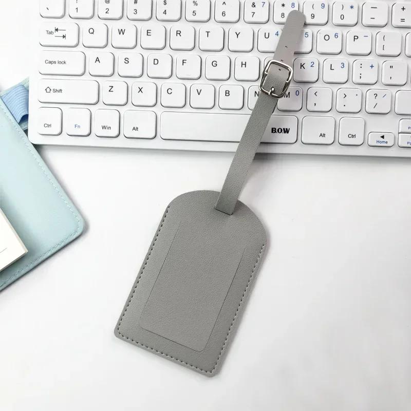 PU Leather Luggage Tags for Women Men Suitcase ID Address Name Holder Travel Accessories Portable Label