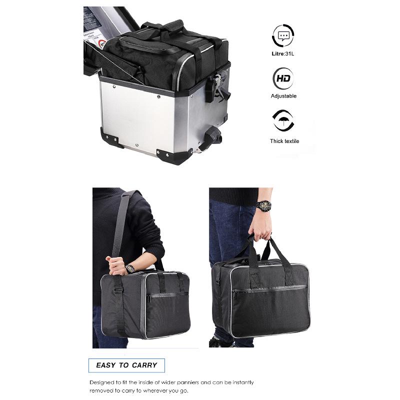 31L Motorcycle Luggage Bag Black Inner Rear Case Bag For Bmw R1200Gs Adventure
