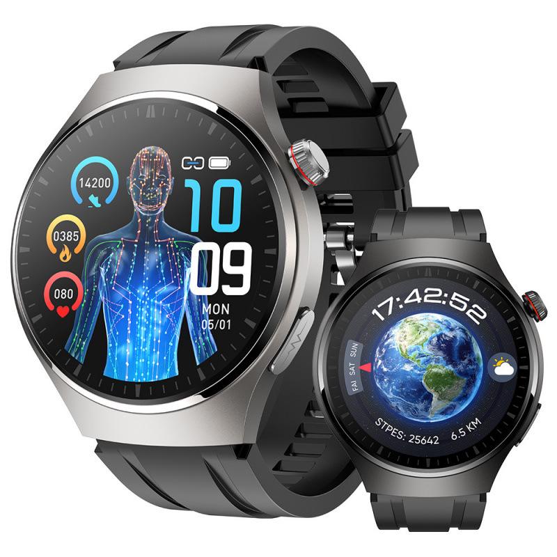 Smartwatch mit 1,43" AMOLED, EKG + PPG, Bluetooth-Anrufen, Sportmodus und Schrittzähler.