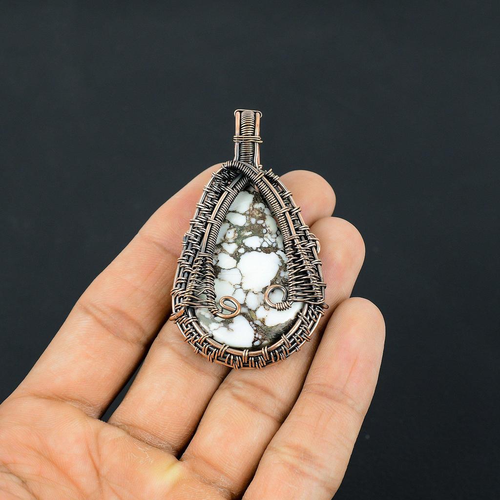 Wild Horse Pendant Gemstone Jewelry, 999 Copper Wire Wrapped Handmade Pendant, Latest Design Jewelry