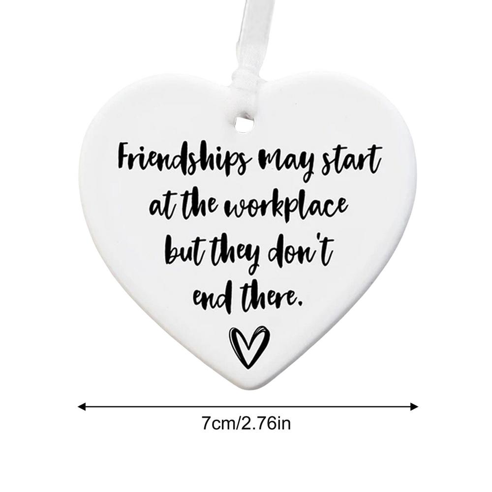 

Ceramic Christmas Ornament Friendship Ornament Heart Shaped Ceramic Pendant Christmas Tree Heart Embellishments Pendant Smooth белый