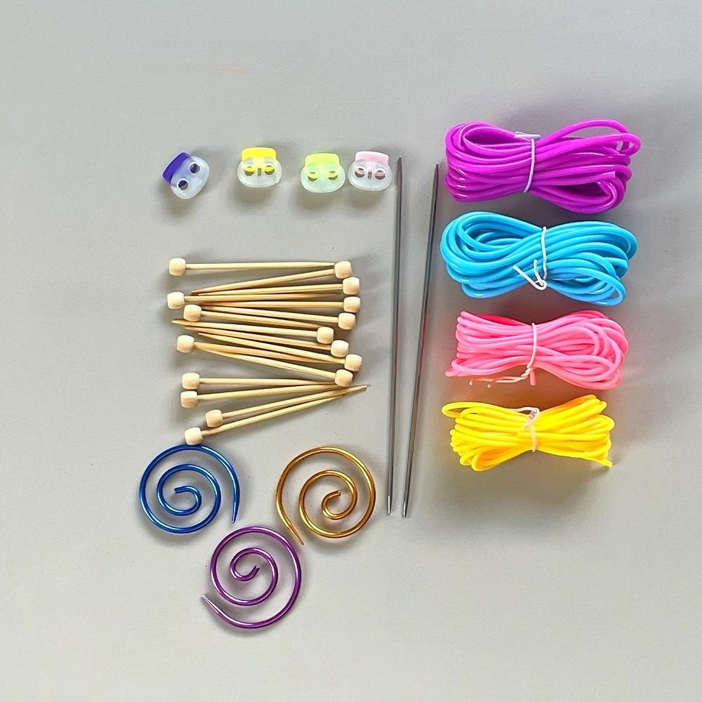 Knitting Tool Set with Anti-Slip Stitch Holders, Circular Needles & Double Pointed Needles for Seamless Knitting Projects