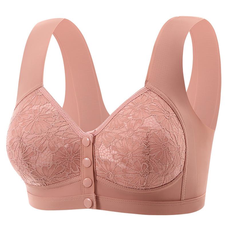 Seamless Ice Silk Bra for Mature Women Front Closure Fixed Cup Thin Tank Top Wireless Sports Bra Push Up Comfortable Supportive Underwear