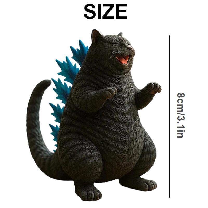 Monster Cat Figurine Cute Cat Roar Figurine Novelty Funny Monster Cat Figurine Home Office Desk Decor Gift For Fans Cat Lovers