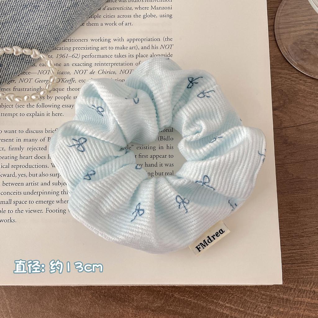 2025 New High-end Simple Bow Satin Large Intestine Ring Headdress Bridal Hair Ring Women's Temperament Accessories