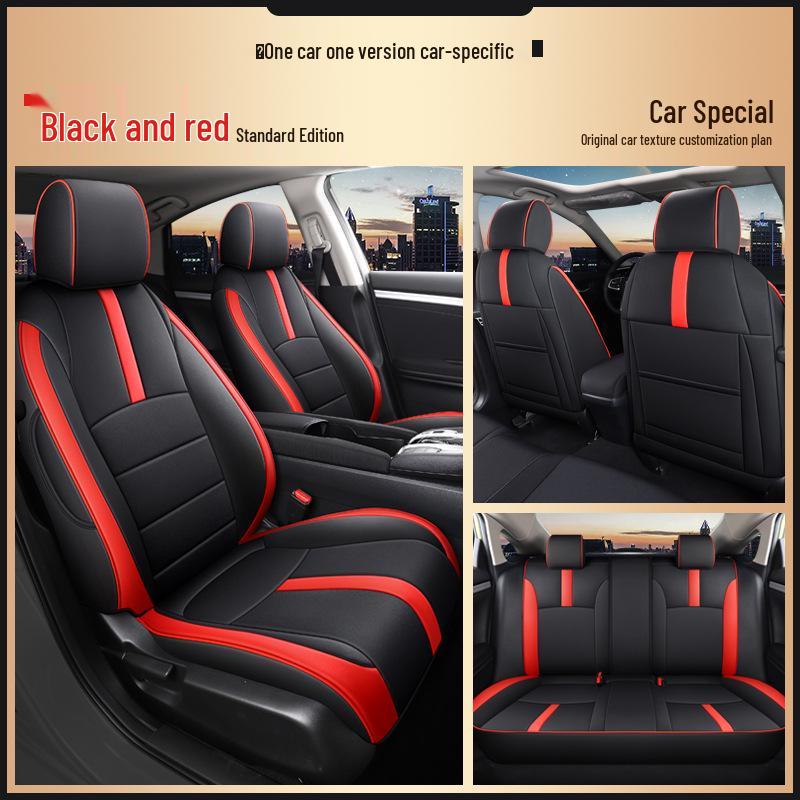 YDG Custom Sports Leather Car Seat Cover for Honda Civic – All-Season, Full Cushion Fit