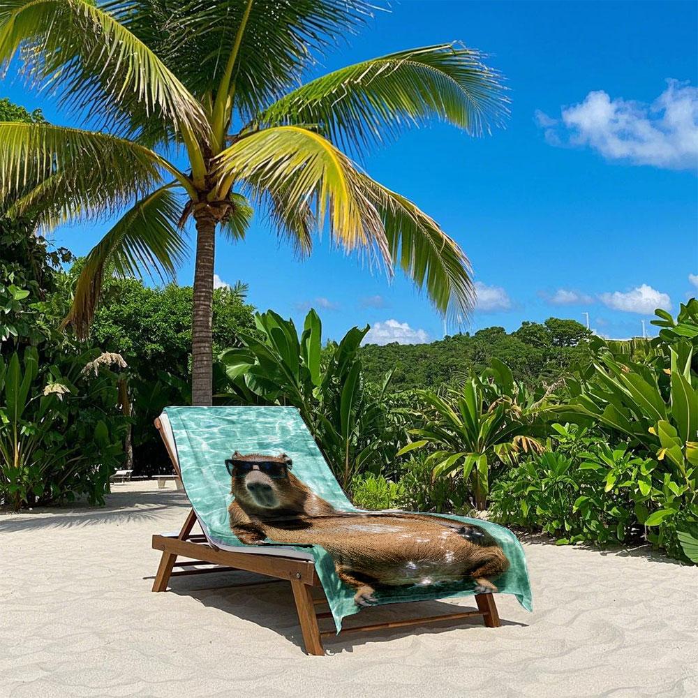 Coole Capybara Pool-Vibe Schnelltrocknendes Badetuch Mikrofaser Strandtuch leicht Gewicht Schwimmen Camping Yoga Strand Out
