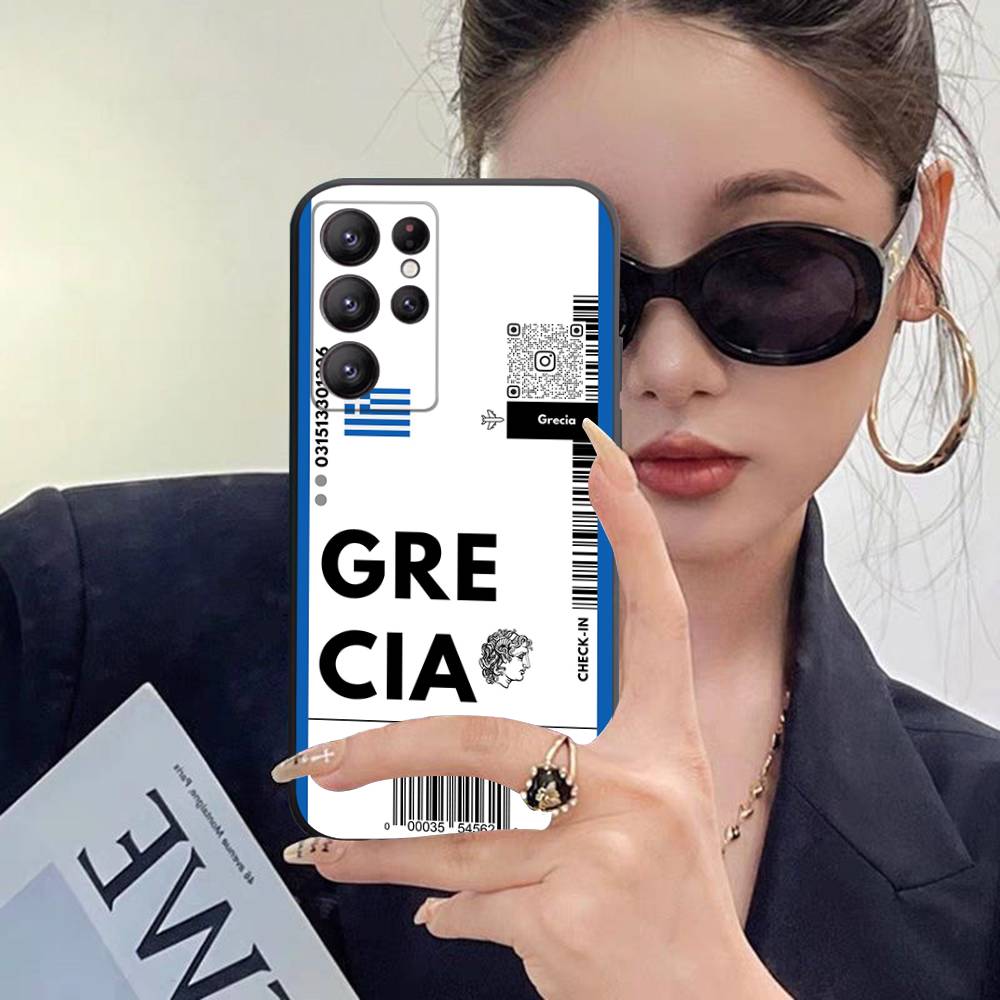 Funny World City Tourist Ticket Label Case For Samsung Galaxy Case S25 S23 S22 S21 S30 S20 S10 Ultra Plus FE TPU Soft Cover