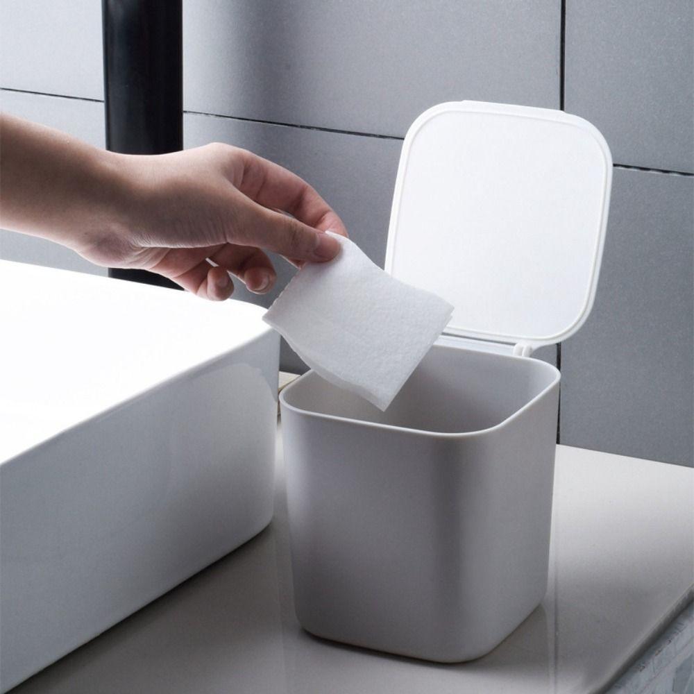 Plastic Mini Desktop Bin Portable Bedroom Trash Can Storage Box Garbage Holder  Office