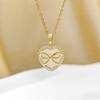 New Arrival Cat's Eye Heart Bow Pendant Clavicle Necklace - Women's High-End Light Luxury Jewelry