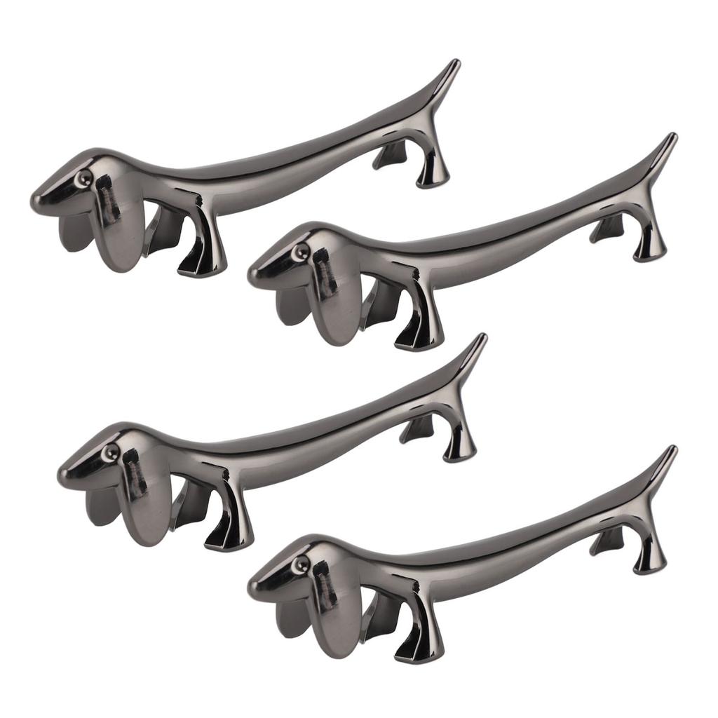 4 PCS Chopstick Rest Zinc Alloy Plating Reusable Dinner Spoon Stand for Holding Spoon Fork