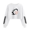 Women's Fashion Retro Printed Navel-Exposed Long Sleeve Pullover Sweatshirt