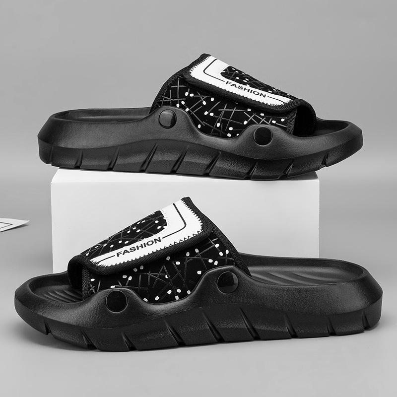 

Тапочки мужские и женские летние волшебные домашние нескользящие высококлассные шлепанцы с одним ремешком, крутые тапочки 36 чёрный