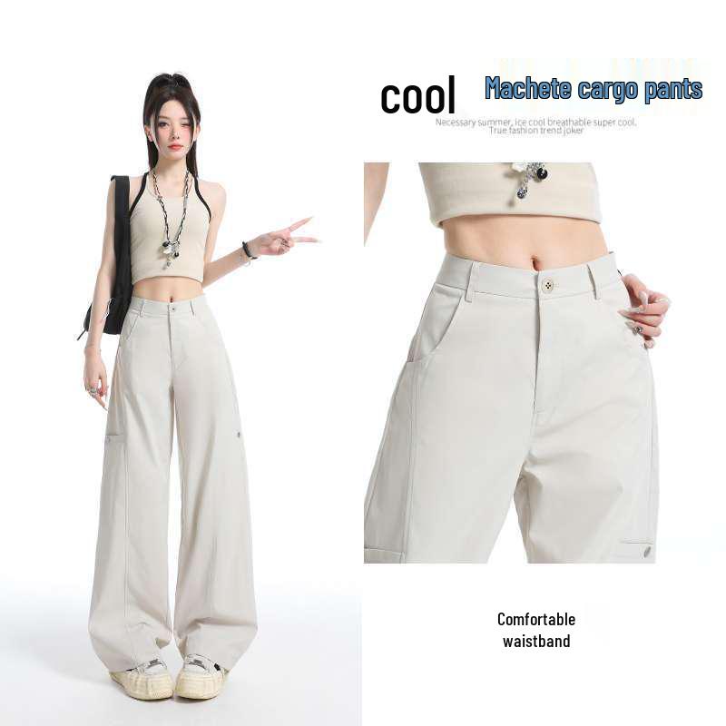 

Women s Khaki Quick-Dry Wide-Leg Pants for Summer Sports & Casual Wear X-Large