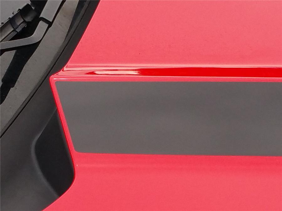 2Pcs Matt Black Car Hood Graphics Stripes Sticker For Ford Mustang 2015 2016
