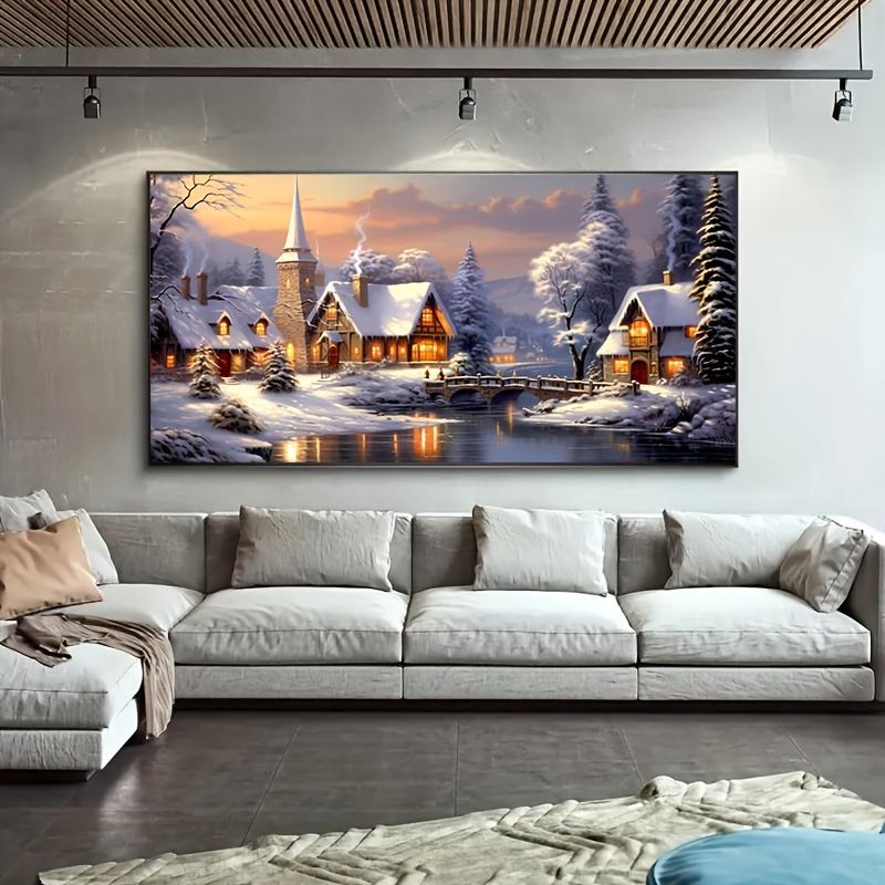 Christmas Diamond Painting Set Winter Christmas House DIY 5D Diamond Art Set Beginner Gem Art Craft Set Home Wall Decoration Gift Christmas House