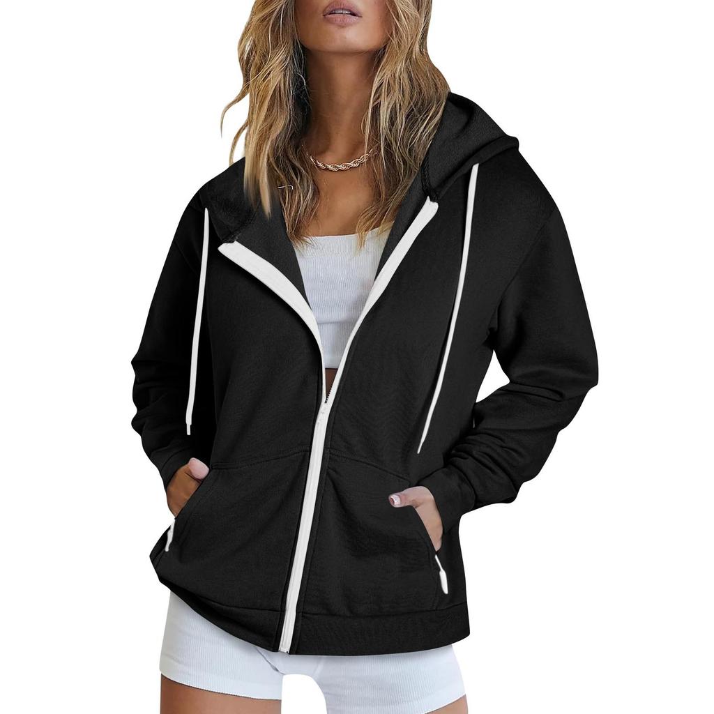 2026 European and American new men's and women's sports hooded sweater casual cardigan zipper style top