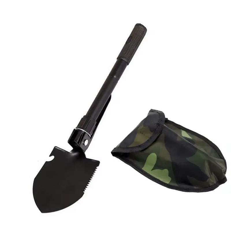 Multifunctional Camping Outdoor EDC Shovel Portable Folding Tactical Spade Survival Steel Shovel For Garden Engineers Shovel