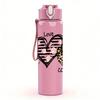 1PC Peace Sign Coffee Cup Heart 750ml Color Plastic Sports Water Bottle Leakproof Flip Straw Lid Suitable for Sports Office Home Use