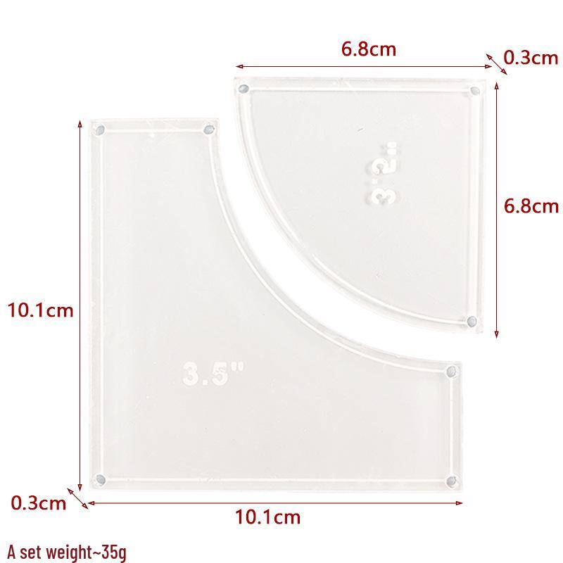 Acrylic Irregular 90° Sewing and Patchwork Ruler for Fabric Cutting