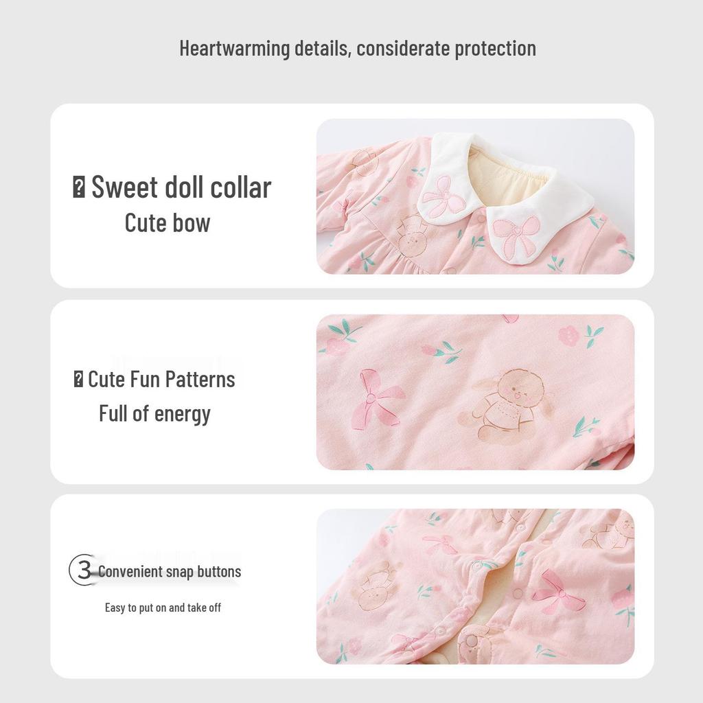 Sweet & Cozy Newborn Baby Girl Cotton Jumpsuit for Autumn