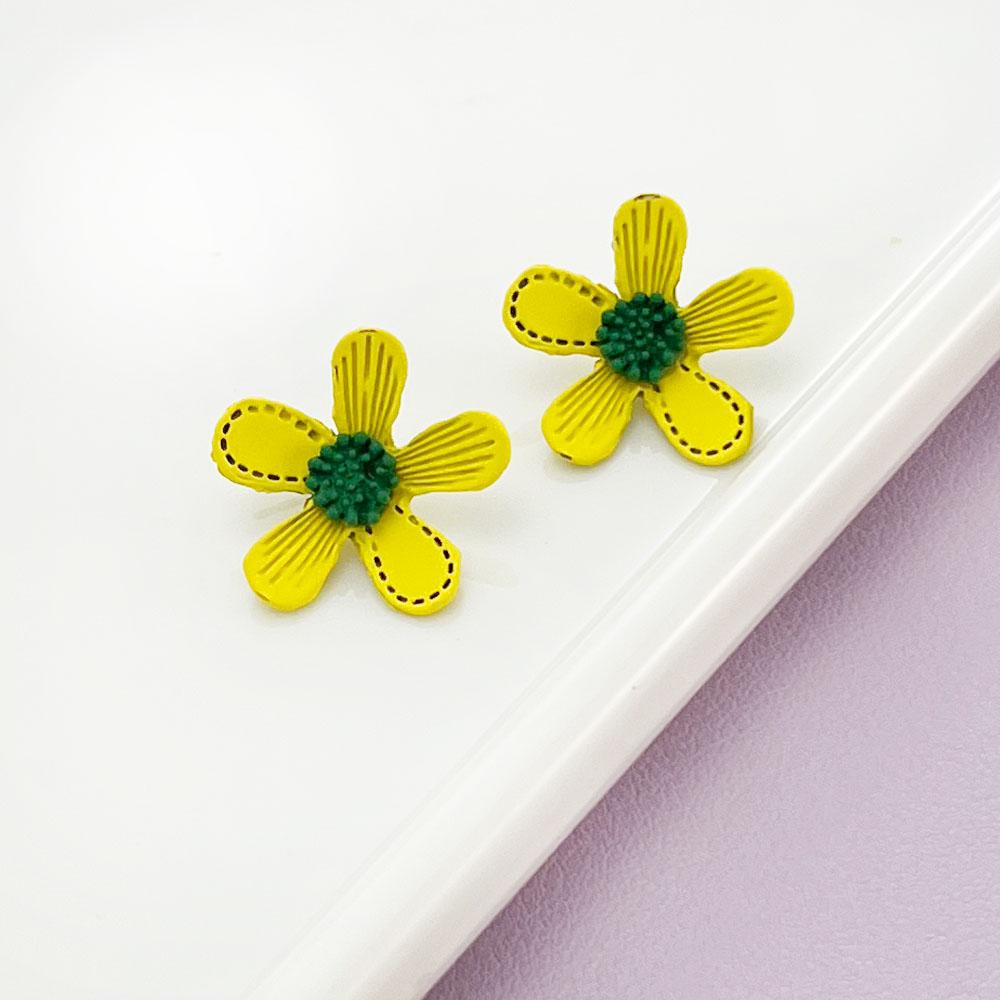 

SIMJOO Серьги-цветы Серьги-лепестки Дизайн Цветочные шпильки Весенний стиль жёлтый