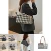 Stylish Korean Large Capacity Tote Bag For Women With Trendy Checkered Design For Spring Summer 2024