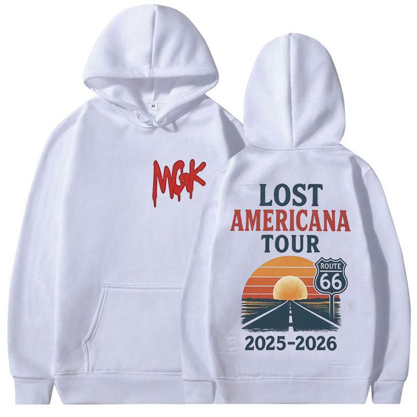 

MGK Lost Americana Tour 2025-2026 Merch Hoody Mens Women Vintage Oversized Sweatshirt Cozy High Quality Fleece Hoodie Streetwear XL