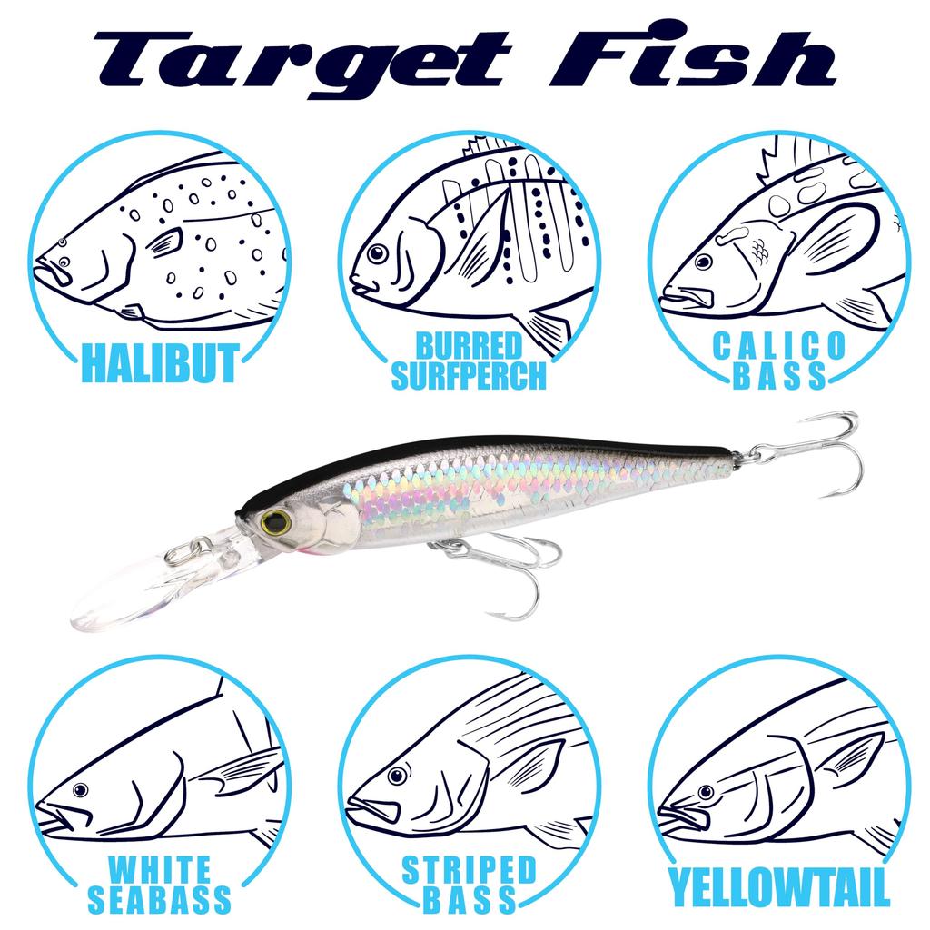 Lucky Craft USA Pointer Saltwater Fishing Lure Minnow Super Glow OB Sexy 100DD-S - (653 Smelt)