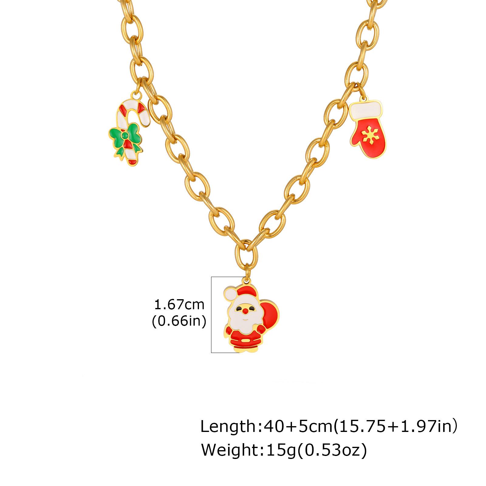 

Christmas Necklace with Stockings Tree and Santa Claus, Charm Jewelry Gifts for Women Wife Mother Friends Sister 40cm-45cm