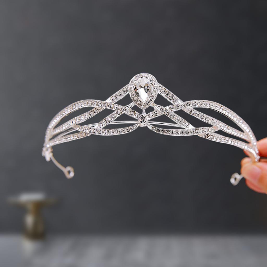 Bridal Crown Headdress Rhinestone Crown Wedding Veil Diamond Clothing Eighteen Year Old Adult Ceremony Birthday Princess Hair Accessories