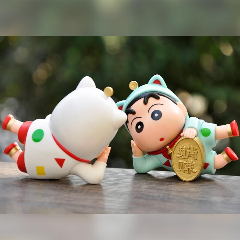 Crayon Xiaoxin Lucky Ornament Figure Lying and Earning Crayon Xiaoxin Doll High Value Car Ornament Boys and Girls Gifts