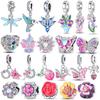 Fashion 925 Silver Colorful Butterfly Dragonfly Hummingbird Spring Series Charms Beads Fit 925 Diy Bracelet Jewelry