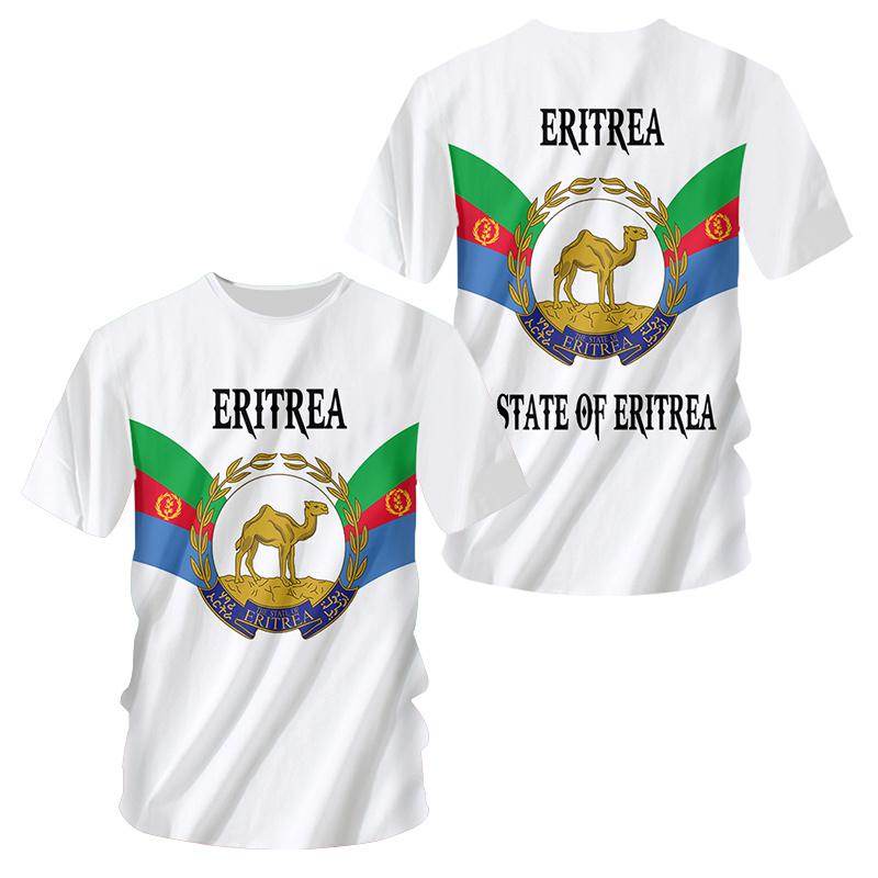 T-Shirt mit eritreischer Flagge (3D-Druck) für Herren, lässig, trendig, sportlich, schnelltrocknend, Rundhalsausschnitt, lockere Kurzarmkleidung