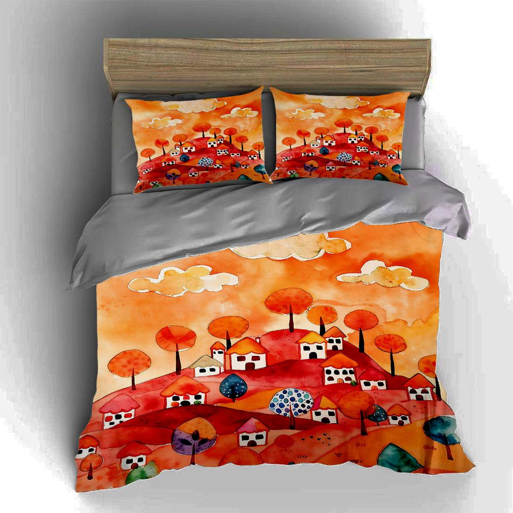 Bright, Whimsical, Landscape. Bedding Duvet Cover Sets Duvet Covers Pillowcases Gifts (1 * Duvet Cover 2 * Pillowcases, Without Duvet Insert)
