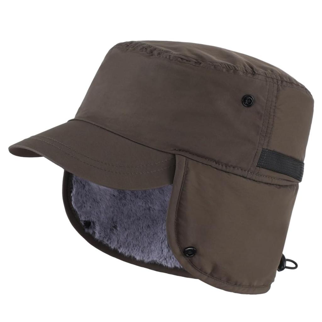 Cone Tail Unisex Earmuff Cap for Cold Work Army Green Men, Winter, Outdoor, Weather, Cycling, Warm, Waterproof, Cap,