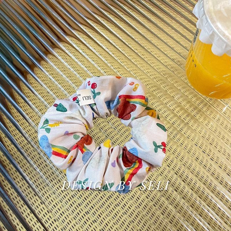 Scrunchie Multi Styles Floral Plaid Soft Fabric Minimalist Versatile Women Hair Tie Hair Accessories