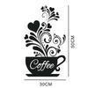 Art Mural Decorative Wall Sticker DIY Handmade Sticker Coffee Cup Decal Decoration Detachable Home Kitchen