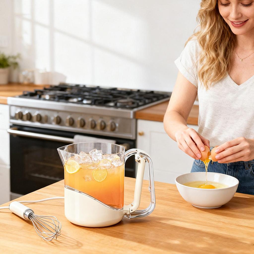 Ei-Rührbecher Backen Kochen Halbautomatisches Werkzeug Multifunktionale Ei-Schlagbecher für Milchpulver Marinaden Kuchenteig Säfte Saucen