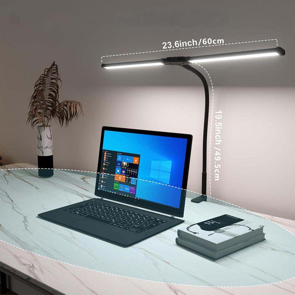 LED desk lamp desktop office gooseneck double head clip desk lamp study reading eye protection