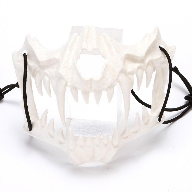 Halloween Drachengott Halbmaske Horror Tiger Yaksha Tengu Mensch Wolf Gesichtsschutz Leistung Verkleiden Lustige Cosplay Gesichtshaube Requisiten